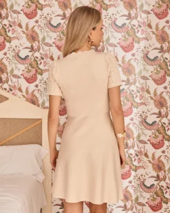 Point|Robes Et Combinaisons-Polin et moi Ania Knit Curto Dress BEIGE