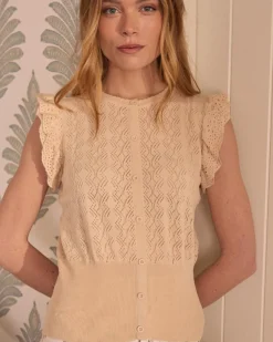 T-shirts Et Hauts-Polin et moi Apparence des boutons supérieurs beige