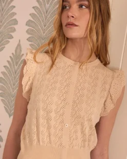 T-shirts Et Hauts-Polin et moi Apparence des boutons supérieurs beige