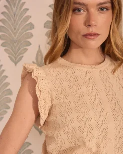 T-shirts Et Hauts-Polin et moi Apparence des boutons supérieurs beige