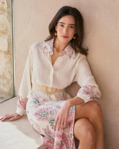 Maternité|Robes Et Combinaisons-Polin et moi Basilia Robe chemise Cru