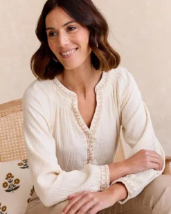 Chemisiers Et Chemises-Polin et moi Berenice Neckline Blouse Cru