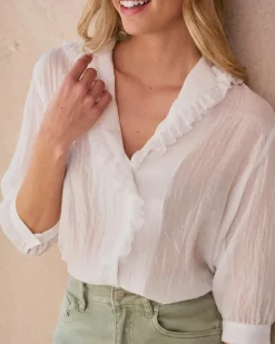 Chemisiers Et Chemises-Polin et moi Blouse à col Isolde blanc