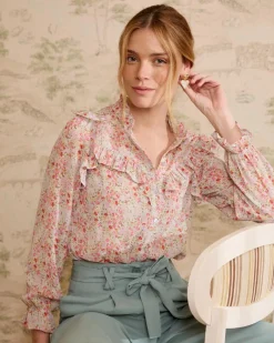 Chemisiers Et Chemises-Polin et moi Blouse à volants Orian Vertd’eau