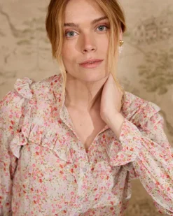 Chemisiers Et Chemises-Polin et moi Blouse à volants Orian Vertd’eau