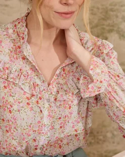 Chemisiers Et Chemises-Polin et moi Blouse à volants Orian Vertd’eau