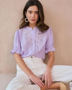Chemisiers Et Chemises-Polin et moi Blouse à volants Zelicia Lilas
