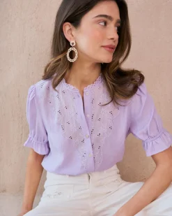 Chemisiers Et Chemises-Polin et moi Blouse à volants Zelicia Lilas
