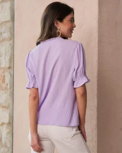 Chemisiers Et Chemises-Polin et moi Blouse à volants Zelicia Lilas