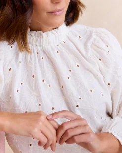 Chemisiers Et Chemises-Polin et moi Blouse brodée Francesca blanc