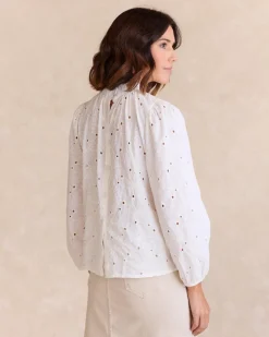 Chemisiers Et Chemises-Polin et moi Blouse brodée Francesca blanc
