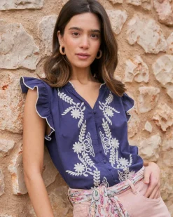 Maternité|Chemisiers Et Chemises-Polin et moi Blouse brodée Greta Marin