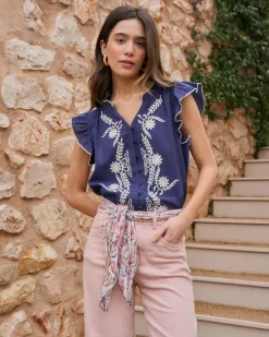 Maternité|Chemisiers Et Chemises-Polin et moi Blouse brodée Greta Marin