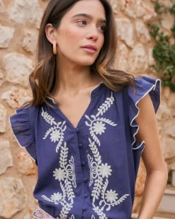 Maternité|Chemisiers Et Chemises-Polin et moi Blouse brodée Greta Marin