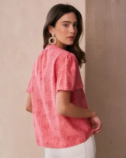 Maternité|Chemisiers Et Chemises-Polin et moi Blouse Broderie Niméa corail
