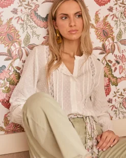 Maternité|Chemisiers Et Chemises-Polin et moi Blouse broderie Sabrina BLANC