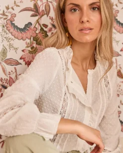 Maternité|Chemisiers Et Chemises-Polin et moi Blouse broderie Sabrina BLANC