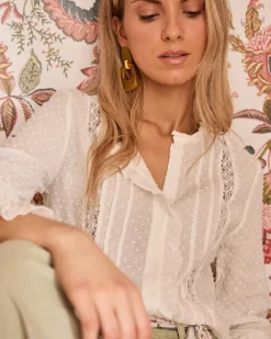 Maternité|Chemisiers Et Chemises-Polin et moi Blouse broderie Sabrina BLANC