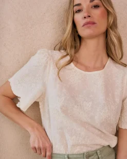 Chemisiers Et Chemises-Polin et moi Blouse Claire Broderie Cru