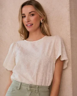 Chemisiers Et Chemises-Polin et moi Blouse Claire Broderie Cru