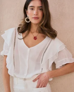 Chemisiers Et Chemises-Polin et moi Blouse Gala unie blanc