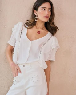 Chemisiers Et Chemises-Polin et moi Blouse Gala unie blanc