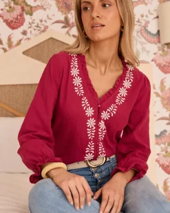 Maternité|Chemisiers Et Chemises-Polin et moi Blouse imprimer Rosalía cerise