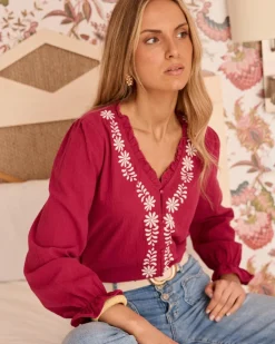 Maternité|Chemisiers Et Chemises-Polin et moi Blouse imprimer Rosalía cerise