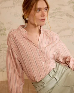 Maternité|Chemisiers Et Chemises-Polin et moi Blouse rayée Linda en lurex Rose