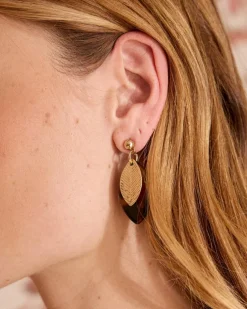 Joaillerie-Polin et moi Boucle d’eille feuille d’écaille de ttue Nerola Or