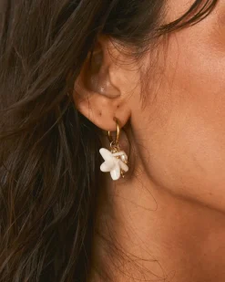 Bain-Polin et moi Boucle d’oreille étoile mer blanc