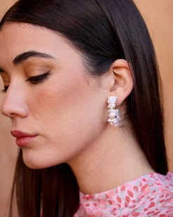 Joaillerie-Polin et moi Boucles d’oreilles créoles en perles blanc