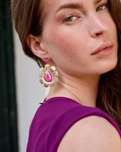 Joaillerie-Polin et moi Boucles d’oreilles en pierre d’or bougainvillée