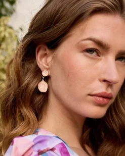 Joaillerie-Polin et moi Boucles d’oreilles en pierre de crocus ROSE