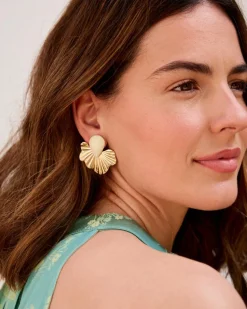 Joaillerie-Polin et moi Boucles d’eilles feuille de séléné OR