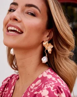 Joaillerie-Polin et moi Boucles d’eilles fleur de perle Or