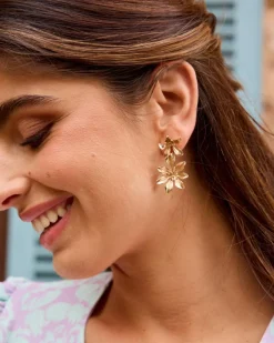 Joaillerie-Polin et moi Boucles d’eilles fleur de rose Or