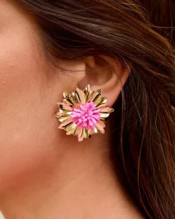 Joaillerie-Polin et moi Boucles d’eilles fleur rose Or