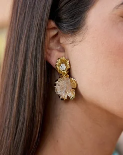 Joaillerie-Polin et moi Boucles d’oreilles fleur Saphira blanc