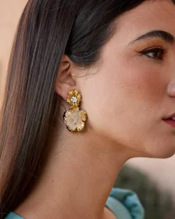 Joaillerie-Polin et moi Boucles d’oreilles fleur Saphira blanc