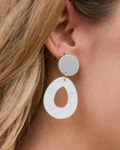 Joaillerie-Polin et moi Boucles d’oreilles longues blanches Sable