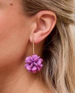 Joaillerie-Polin et moi Boucles d’oreilles pendentifs fleur bougainvillée