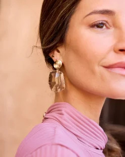 Joaillerie-Polin et moi Boucles d’oreilles pierre lavande Bronze