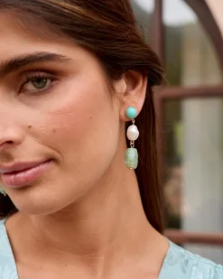 Joaillerie-Polin et moi Boucles d’oreilles pierres de mimosa Turquoise