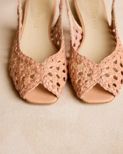 Tressé|Sandales-Polin et moi Bride arrière Minia Tressées Sable