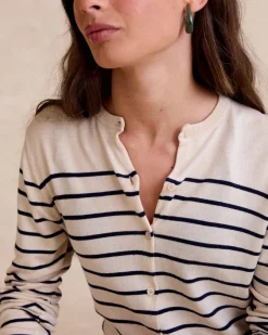 Point|Cardigans Et Pulls-Polin et moi Cardigan rayé Dirunia Cru