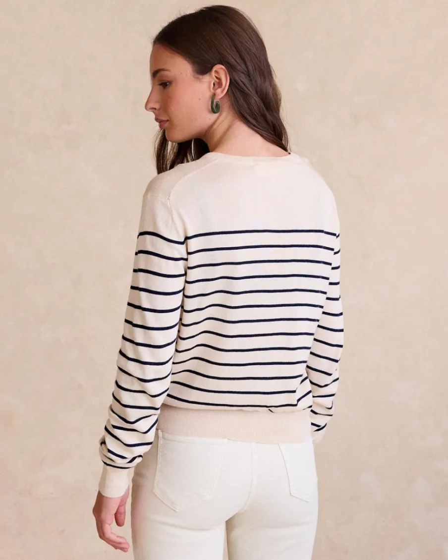 Point|Cardigans Et Pulls-Polin et moi Cardigan rayé Dirunia Cru