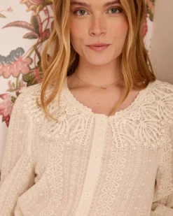 Maternité|Chemisiers Et Chemises-Polin et moi Chemise à col en dentelle Pilar Cru