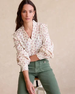 Maternité|Chemisiers Et Chemises-Polin et moi Chemise à fleurs runiques Cru