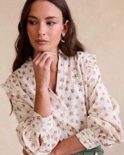 Maternité|Chemisiers Et Chemises-Polin et moi Chemise à fleurs runiques Cru